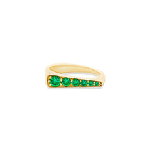 Load image into Gallery viewer, The Edge Tapered Stacking Ring - Emerald