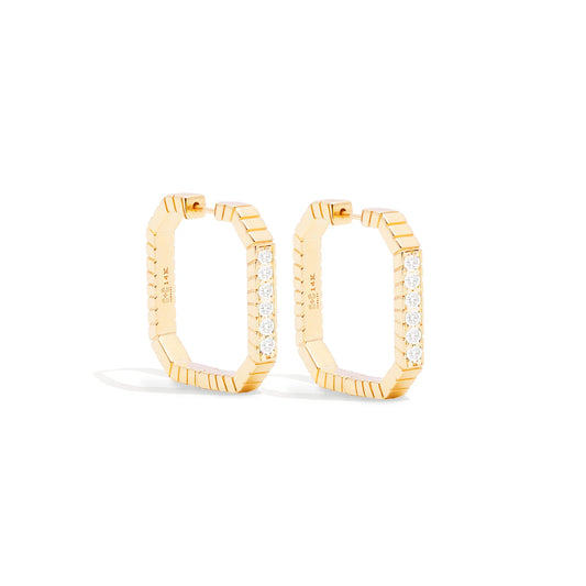 Spark Octagon Hoop Earring - Diamond