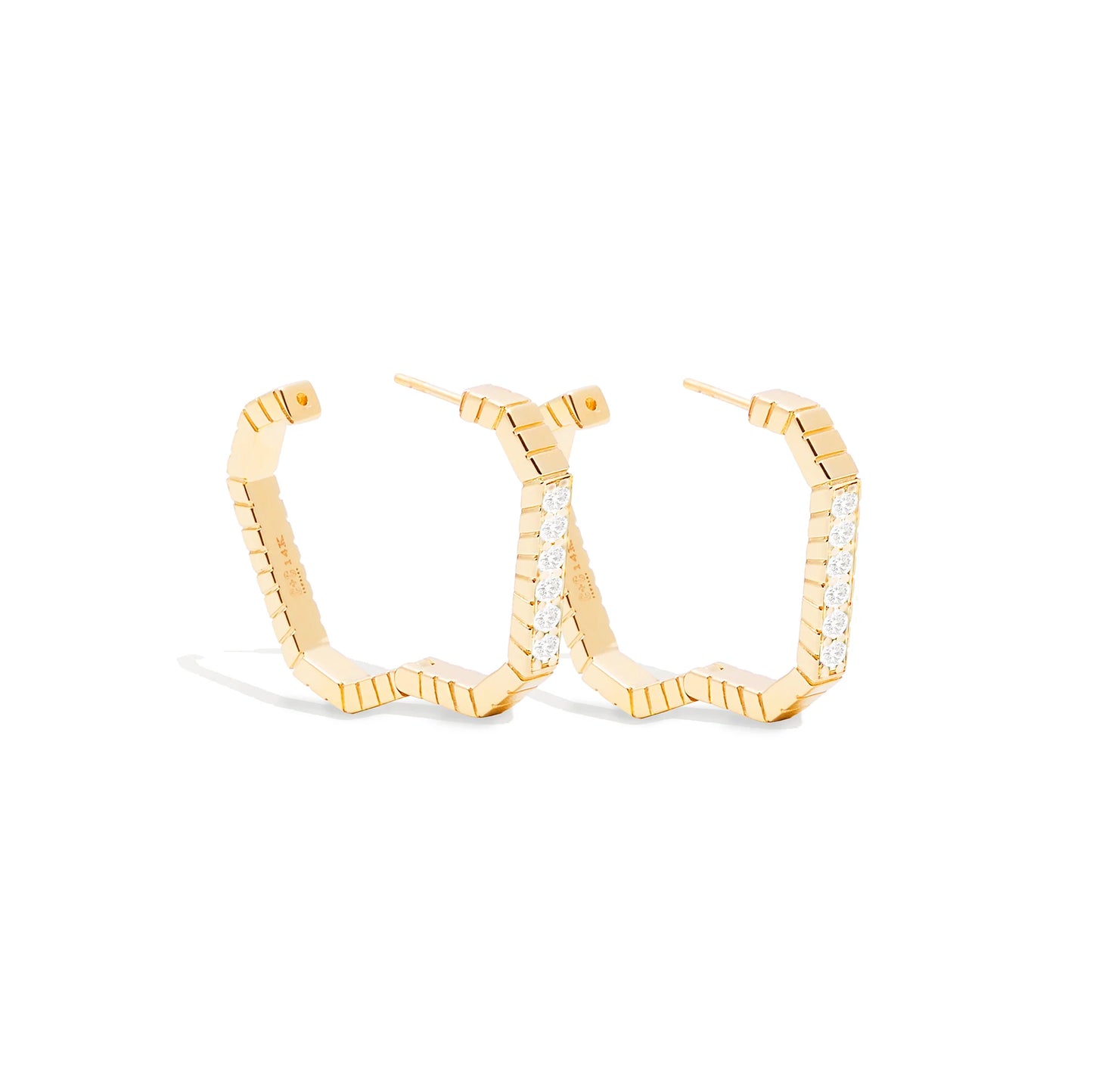 Spark Octagon Hoop Earring - Diamond