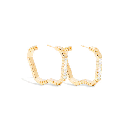 Spark Octagon Hoop Earring - Diamond