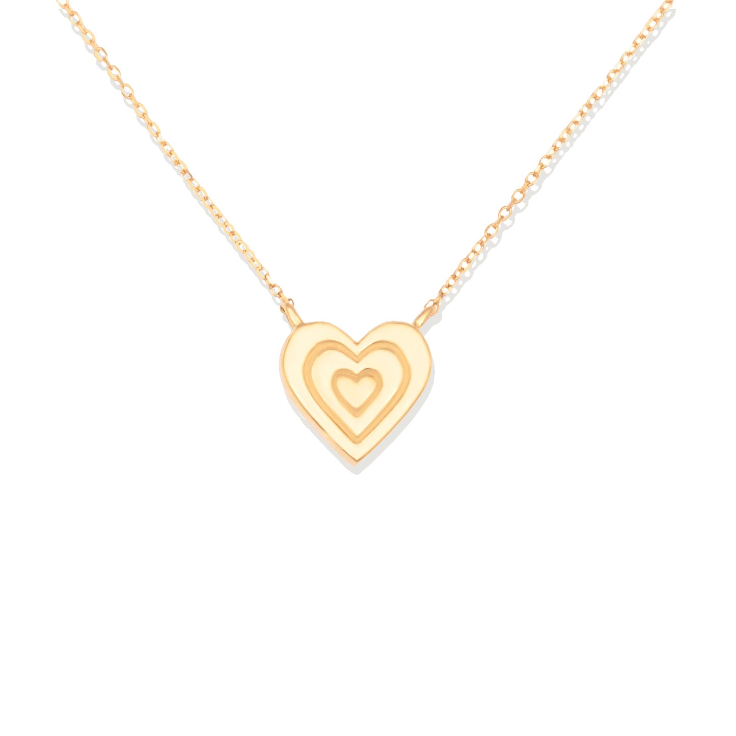 Mini Juju Heart Charm Necklace 14K Yellow Gold