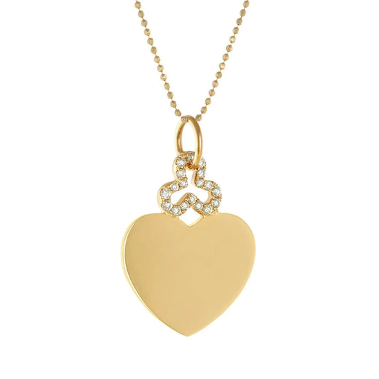 Mini Hidden Heart Charm - Diamonds