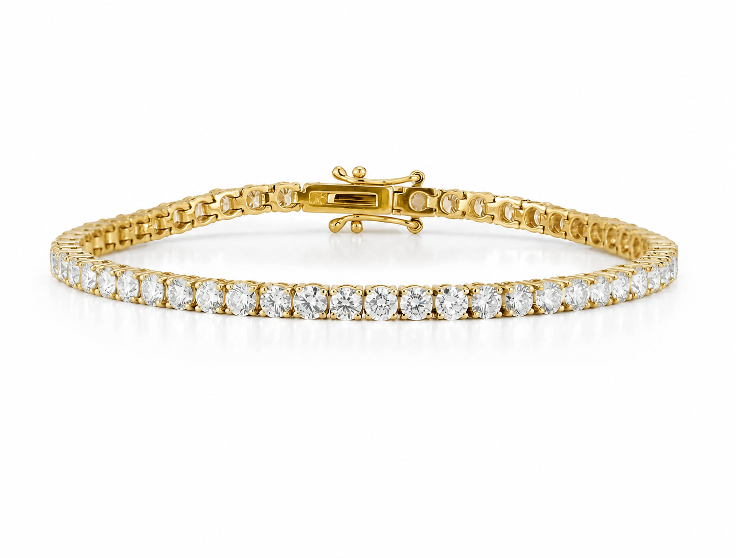 4 Prong Tennis Bracelet - 5.03tcw - 14k Yellow Gold