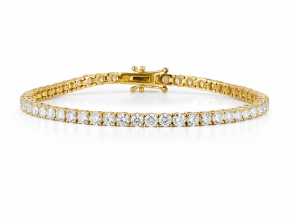 4 Prong Tennis Bracelet - 5.03tcw - 14k Yellow Gold