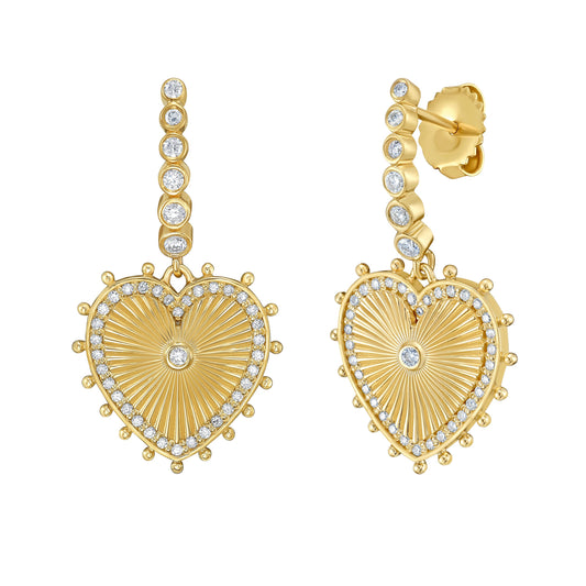 Cassandane  Diamond Heart Earrings