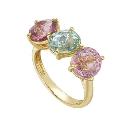 Trio Ring with Pastel Tourmalines