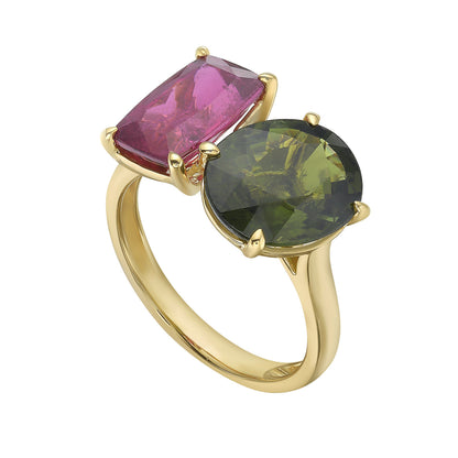 Toi et Moi Ring with Tourmalines - 6.65tcw