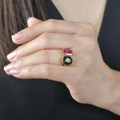 Toi et Moi Ring with Tourmalines - 6.65tcw