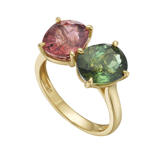 Toi et Moi Ring with Tourmalines - 5.46tcw