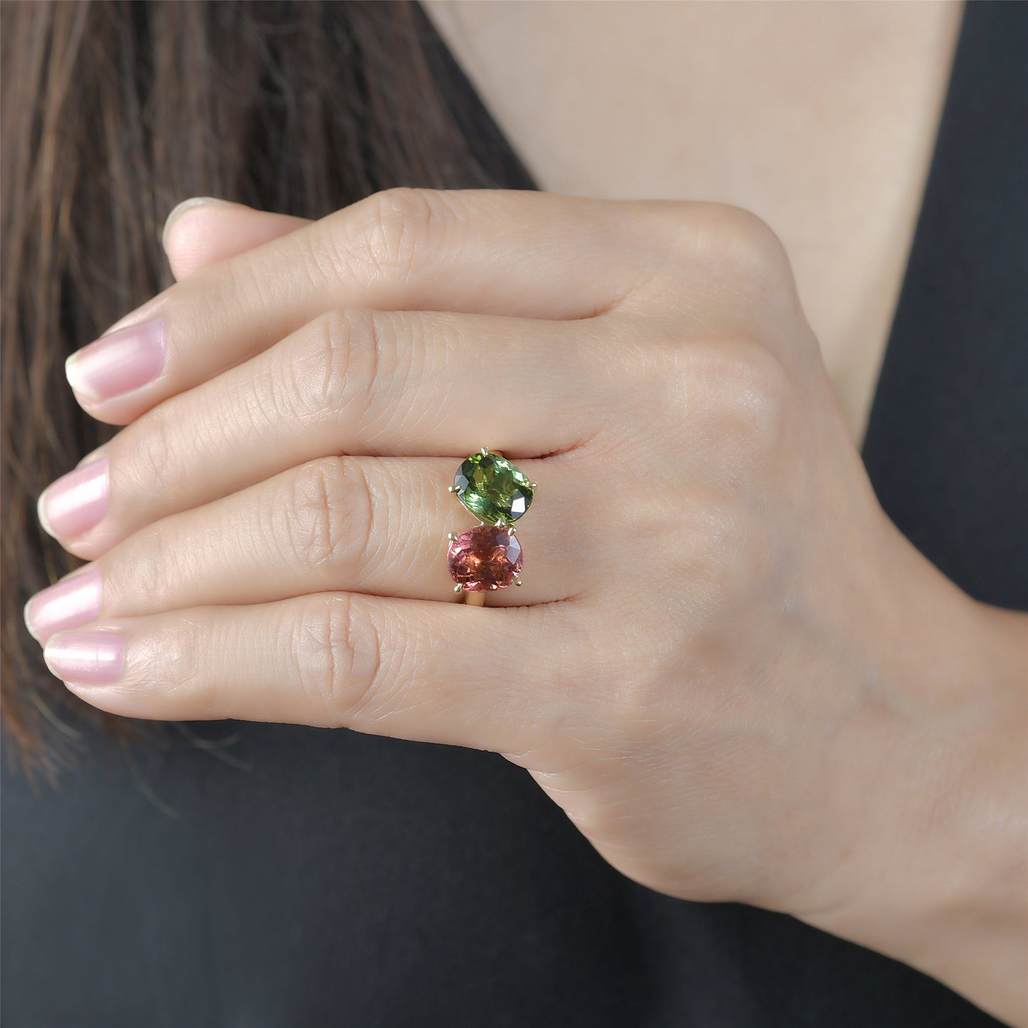 Toi et Moi Ring with Tourmalines - 5.46tcw