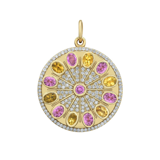 Serenity Amulet with Yellow and Pink Sapphire
