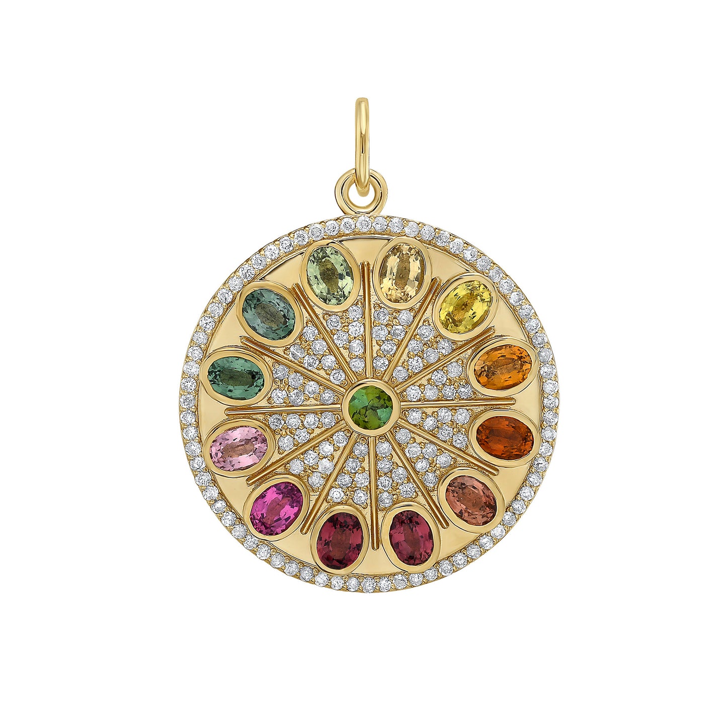 Serenity Medallion with Multi Colored Tourmalines