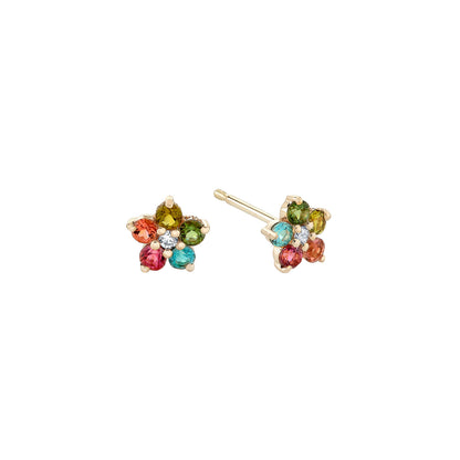 Aurora Studs with Tourmaline & Diamond
