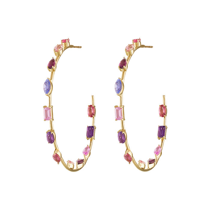 Goddess Hoops - Large - Pink