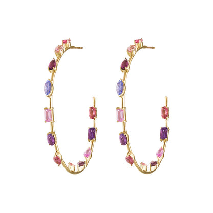 Goddess Hoops - Large - Pink