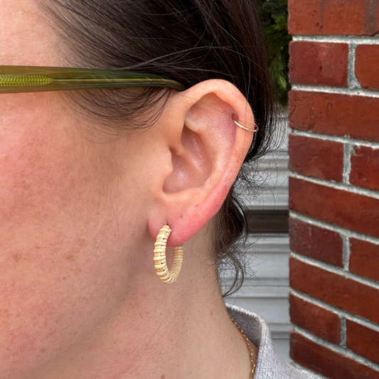 1/2" Woven Hoop Earrings