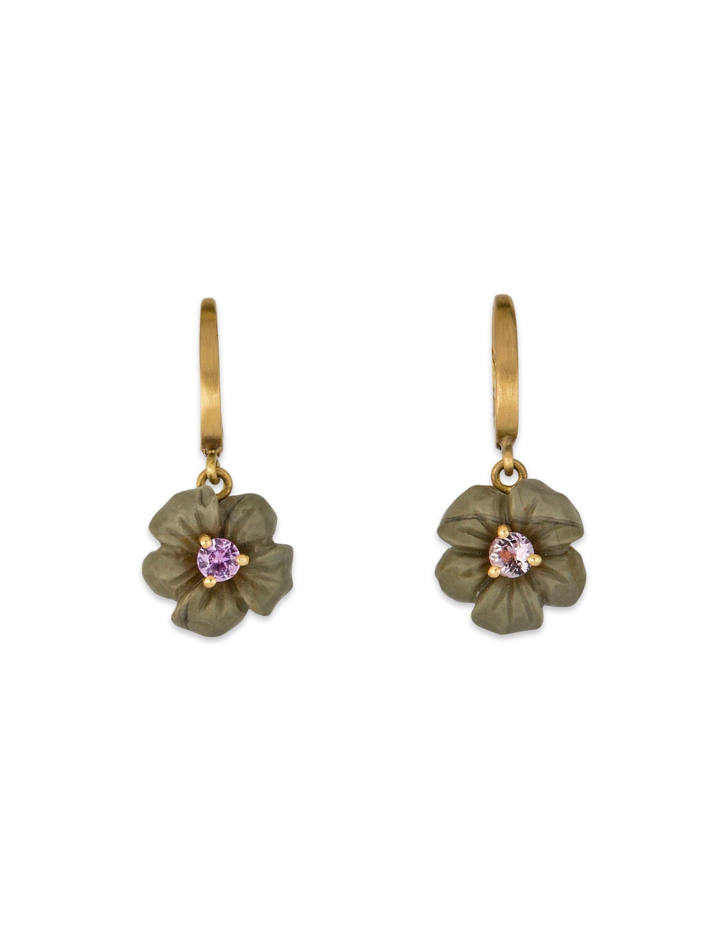 Lava Flower Earrings in Grey and Violet