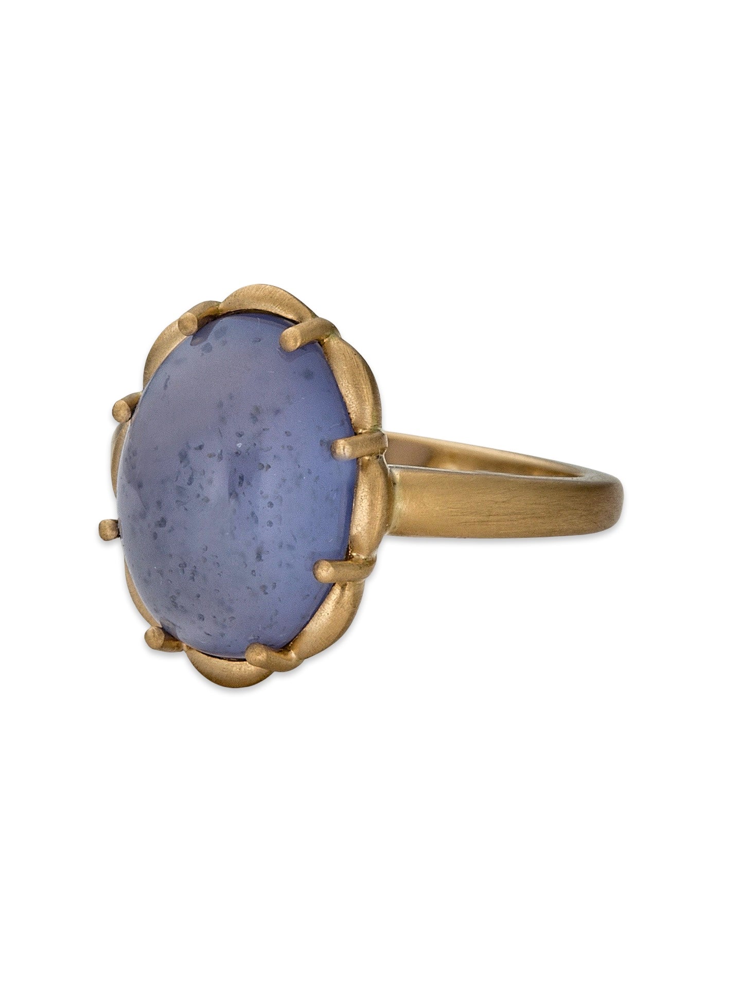 Petite Margot Ring with Blue Chalcedony