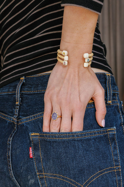 Petite Margot Ring with Blue Chalcedony