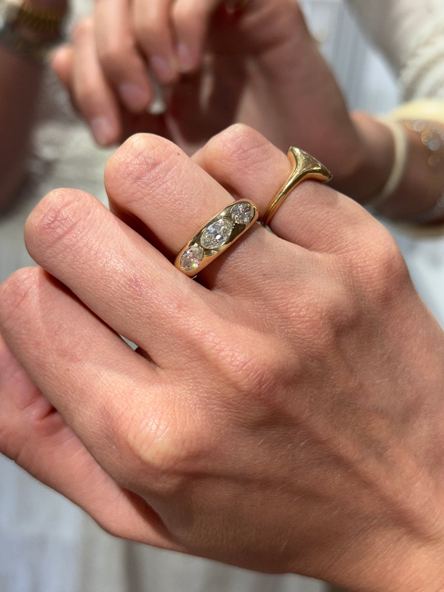 Three Moval Classic Nomad Ring with Diamonds
