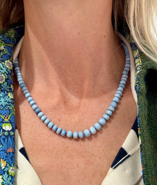 Denim Opal Hand Knotted Necklace