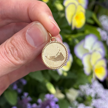 Classic Disc Stud with Nantucket Engraving
