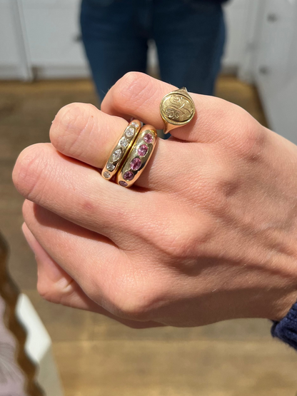 Five Oval Classic Nomad Ring with Pink Sapphires