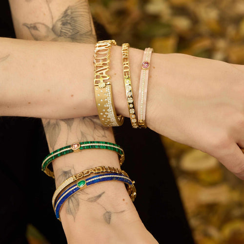 Stoned Love Bangle - Lapis and Emerald
