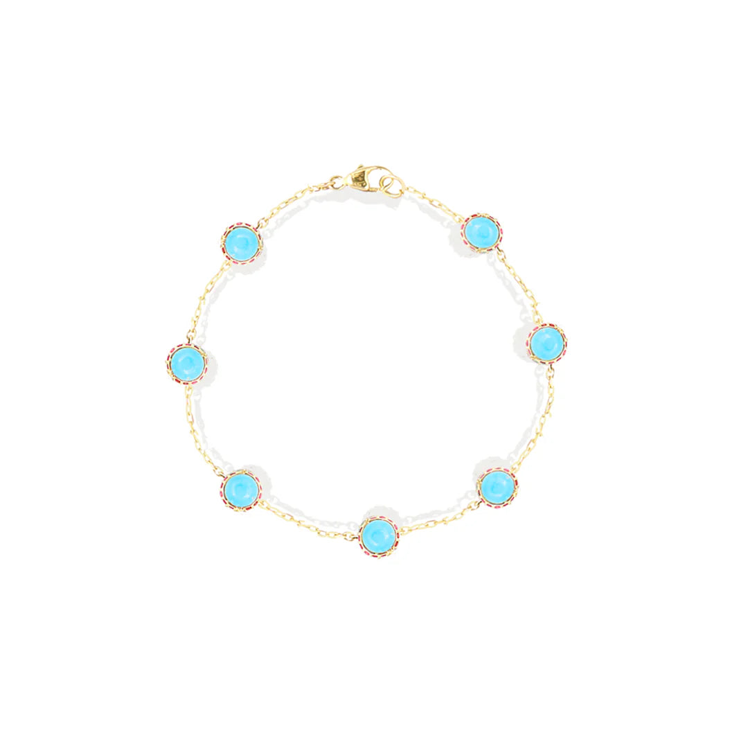 Found Cabochon Bracelet - Turquoise