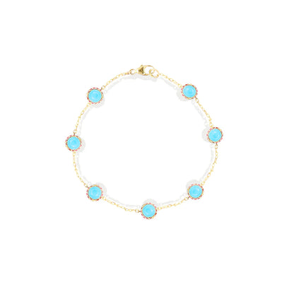 Found Cabochon Bracelet - Turquoise