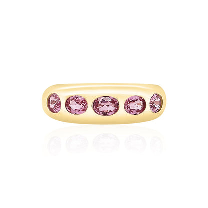 Five Oval Classic Nomad Ring with Pink Sapphires