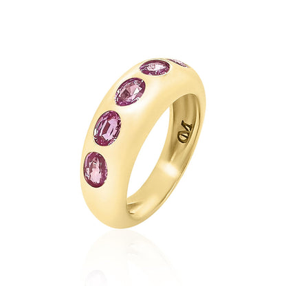 Five Oval Classic Nomad Ring with Pink Sapphires