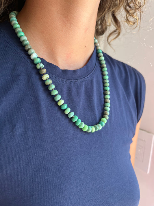 Coated Chrysoprase Beaded Neacklace