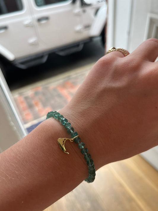 Apatite Knotted Bracelet with Nantucket Charm