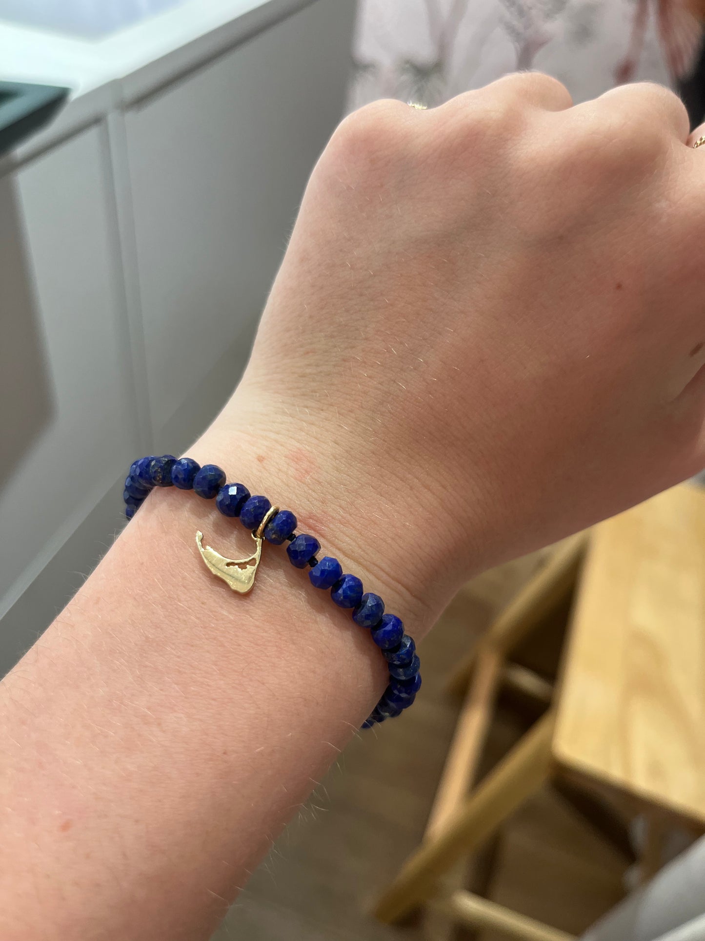 Lapis Knotted Bracelet with Nantucket Charm
