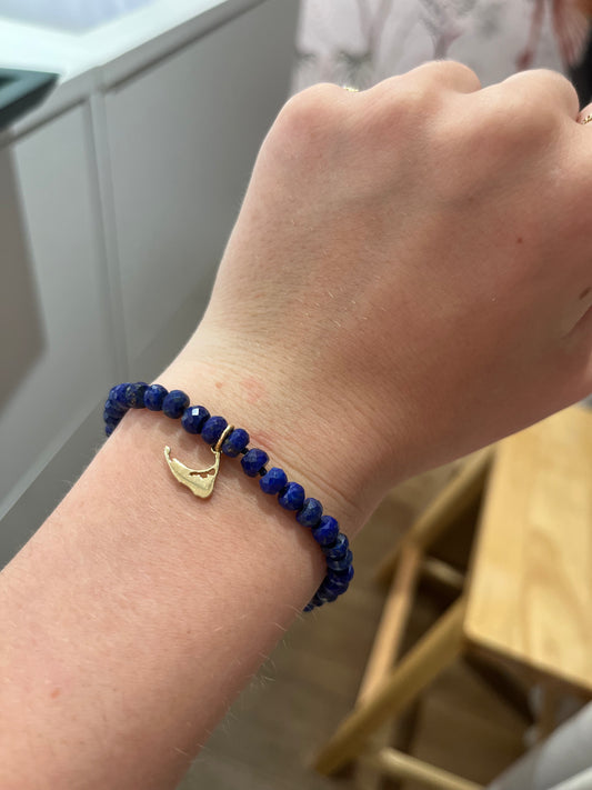 Lapis Knotted Bracelet with Nantucket Charm