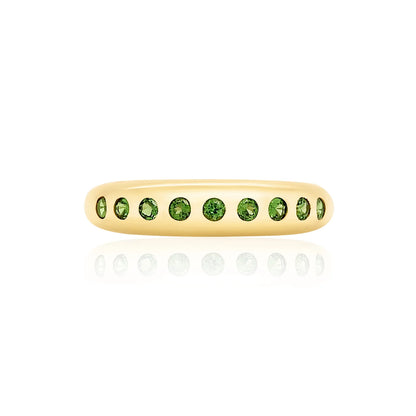9 Round Skinny Tsavorite Ring