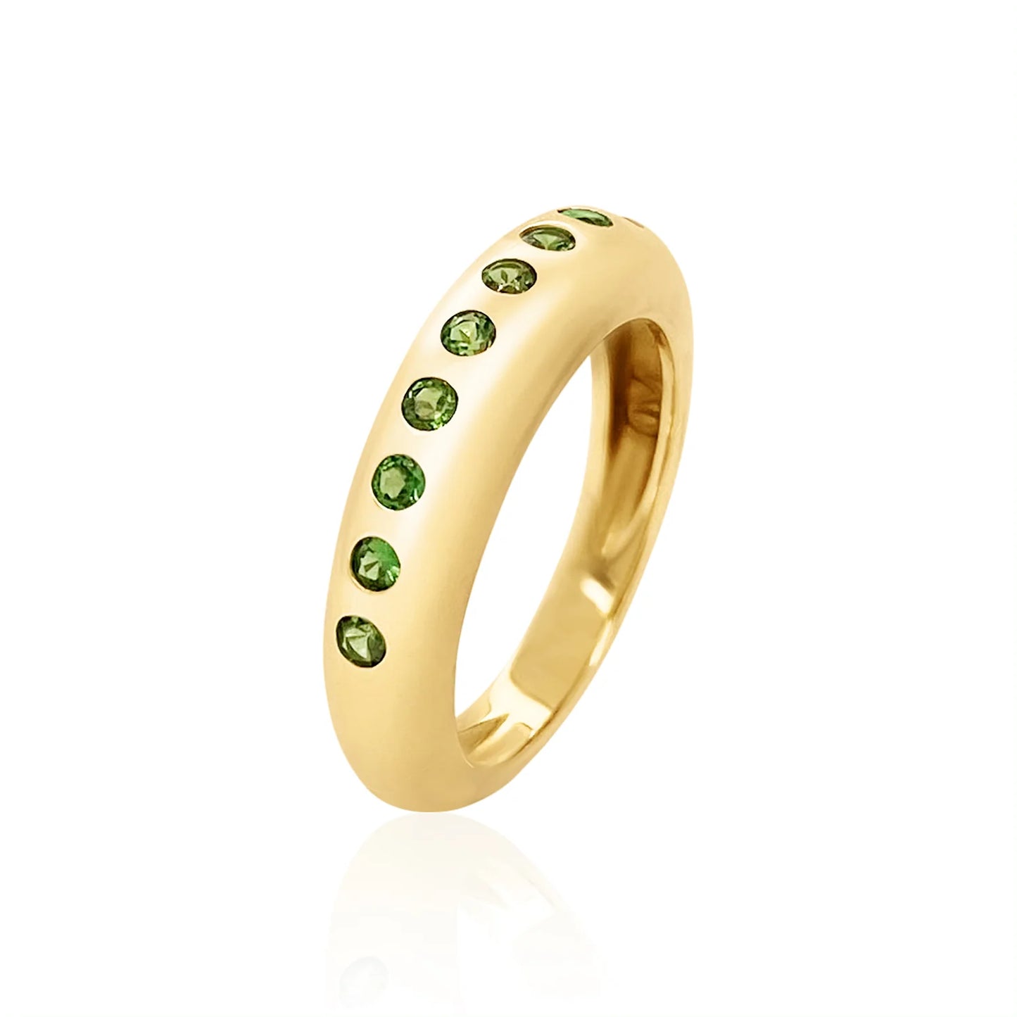 9 Round Skinny Tsavorite Ring