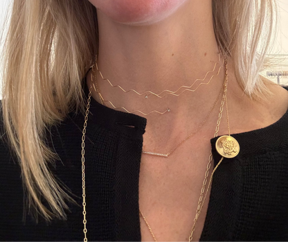 Wave Necklace with Diamond