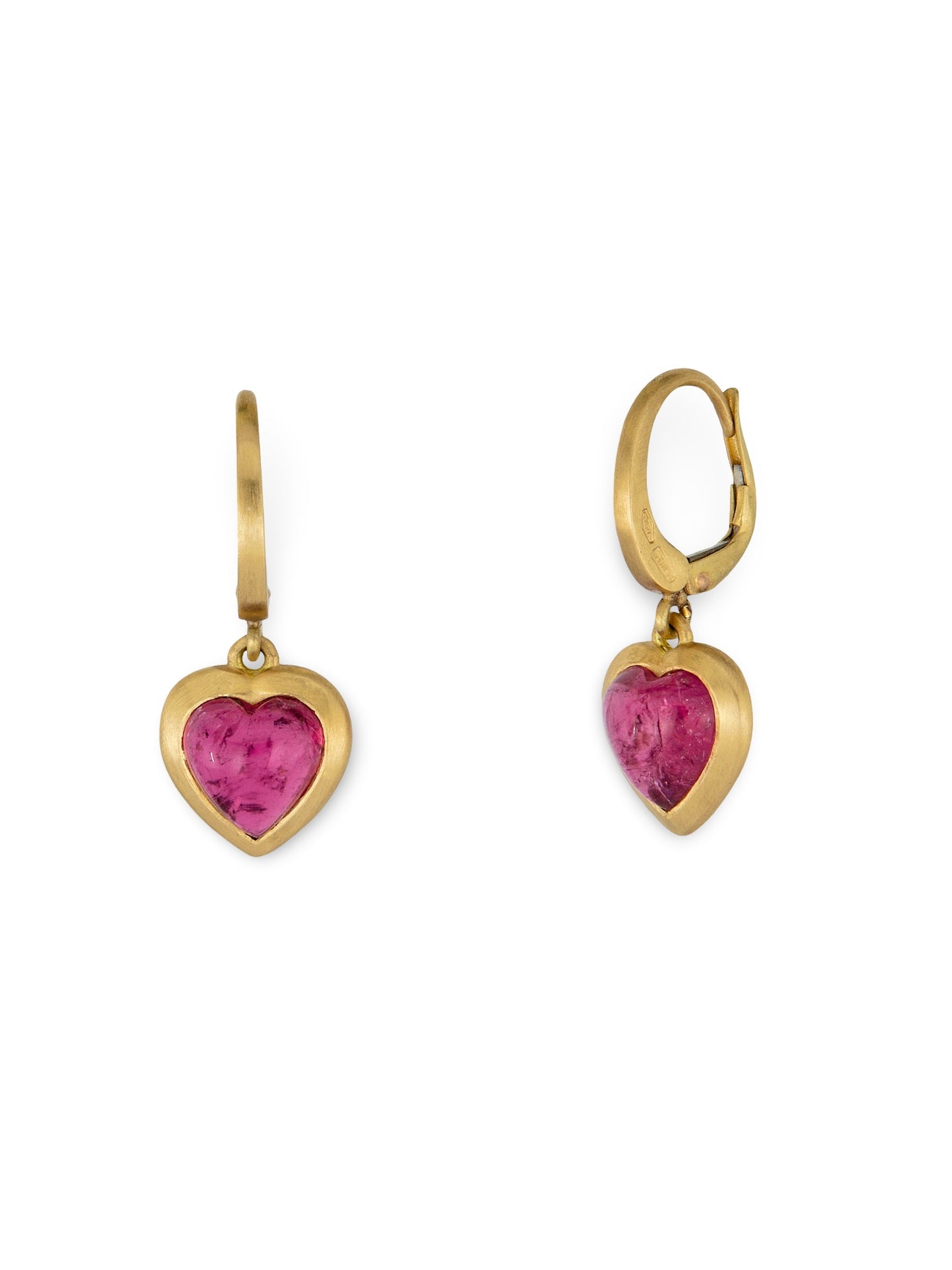 Heart Pendant Earrings with Tourmaline