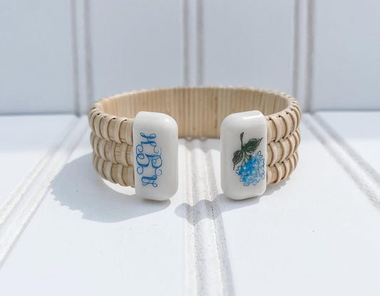 Woven Cuff Bracelet - 1/2" - Symbol & Initials