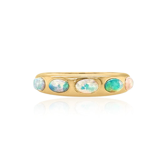 5 Oval Skinny Nomad Ring - Opal