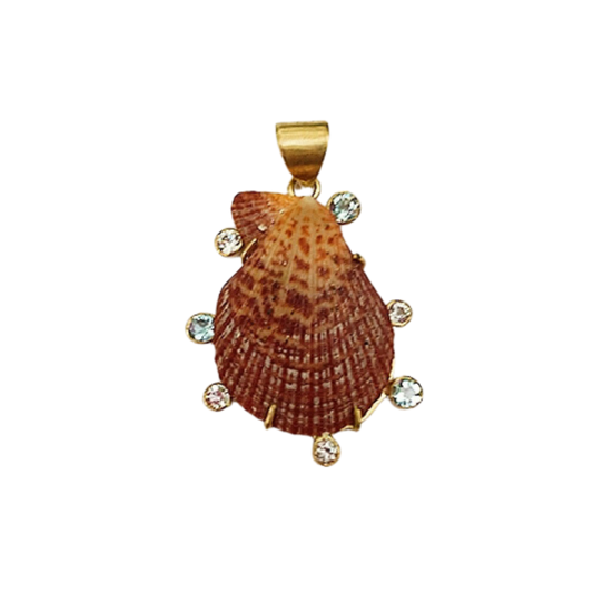 Brown Halo Clam Shell Pendant