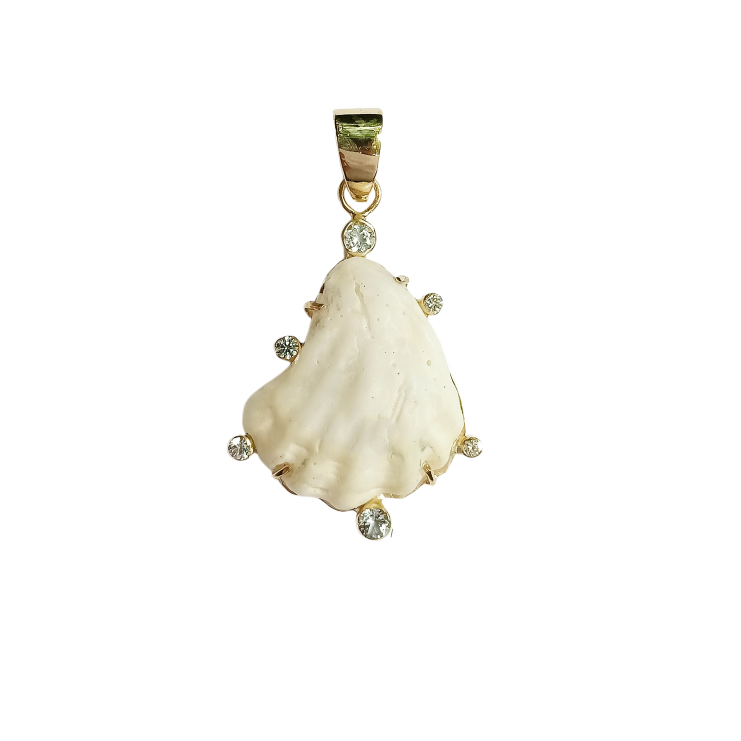 White Kitten's Paw Shell Pendant