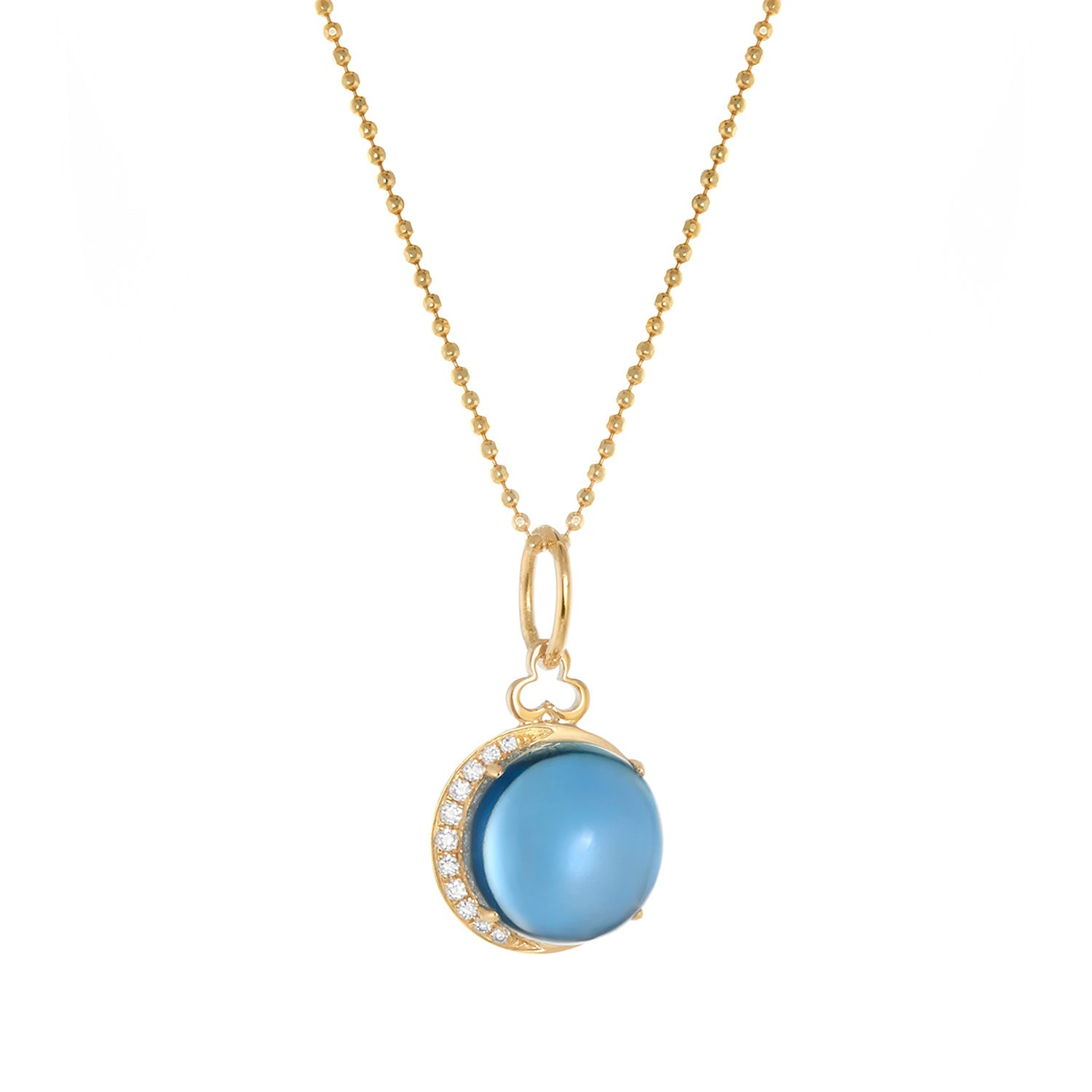 Moon charm- London blue topaz