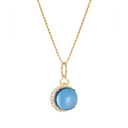 Moon charm- London blue topaz