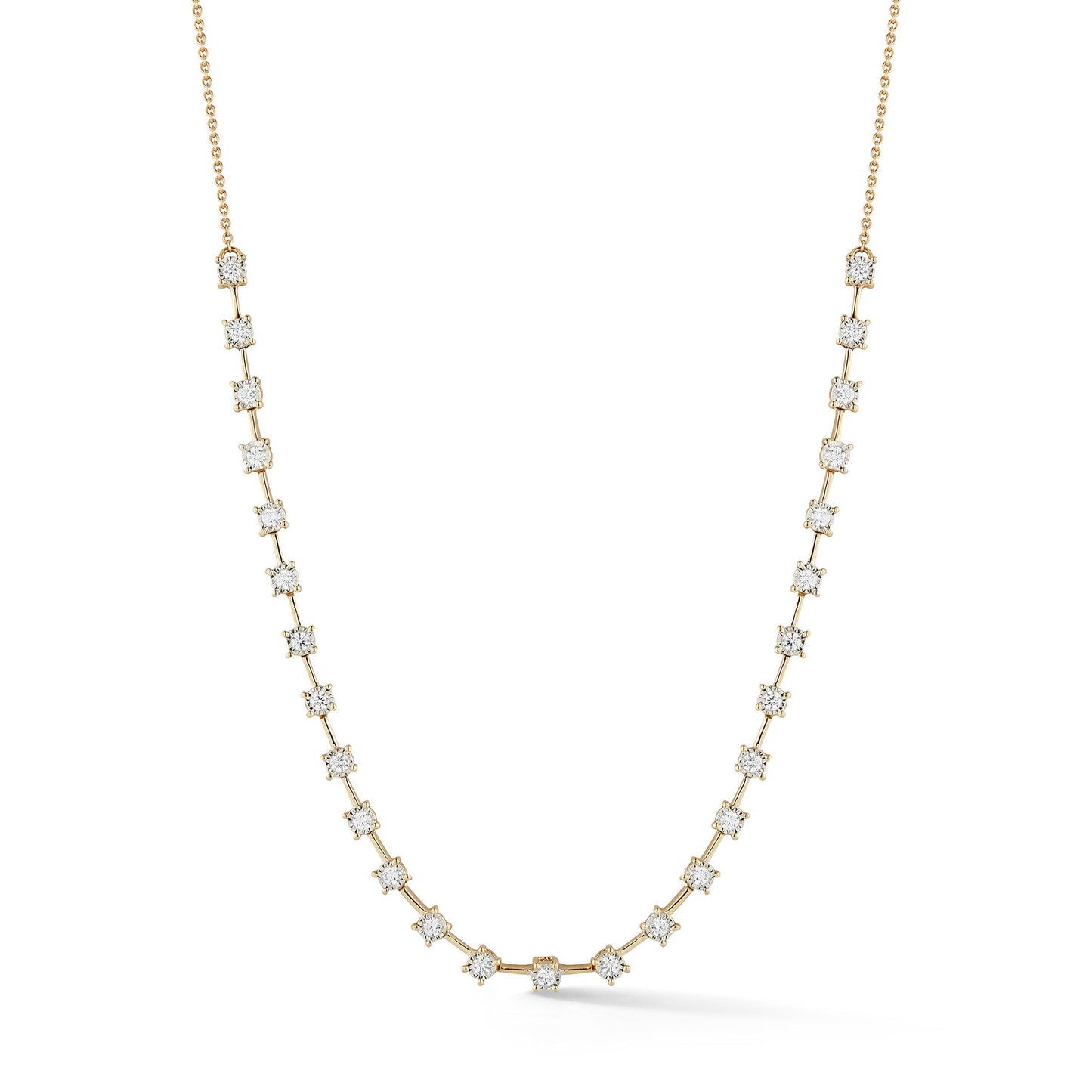 Ava Bea Interval Tennis Necklace - Yellow Gold