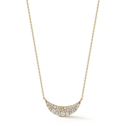 Crescent Diamond Bar Necklace