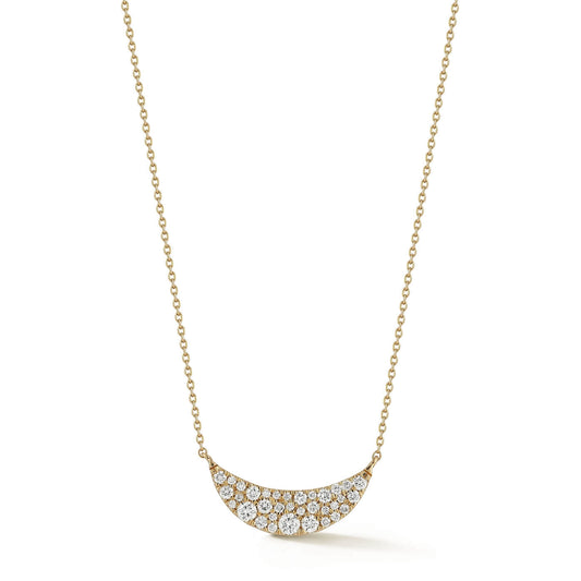Crescent Diamond Bar Necklace