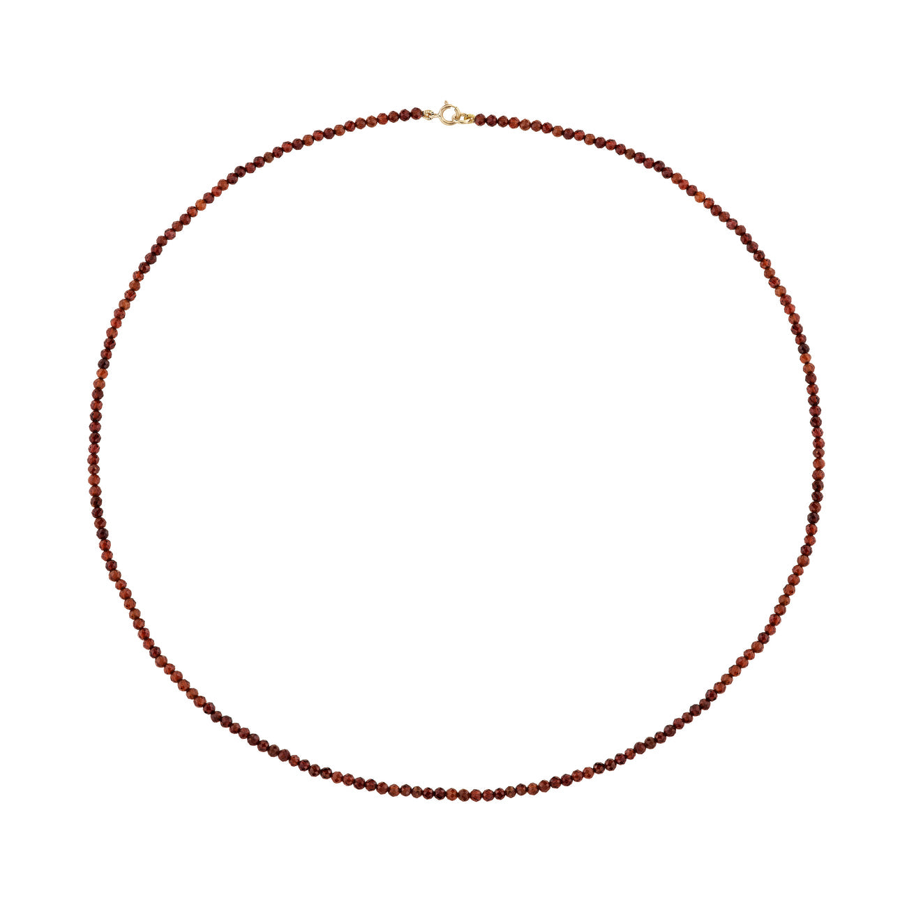 Petite Garnet Beaded Necklace - 18"